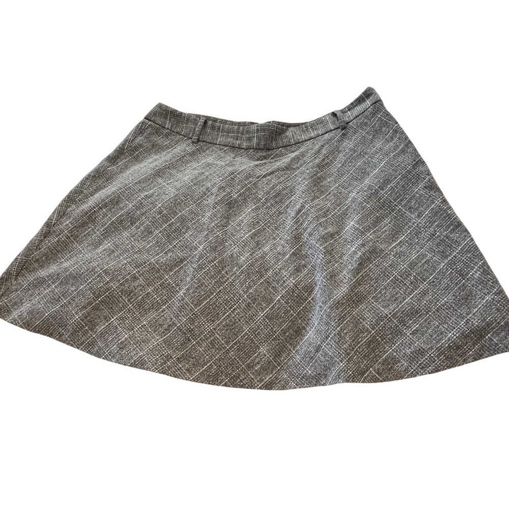 Loft‎ Outlet Gray Plaid A-Line Mini Skirt Schoolgirl Style Size 14